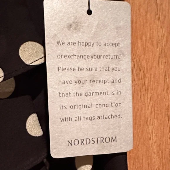 Adrianna Papell Black Dress with Cream Polka Dots and Ruffles - Picture 9 of 9